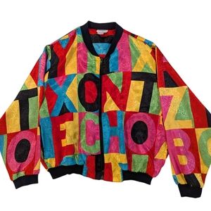 Colorful Alphabet Bomber Jacket